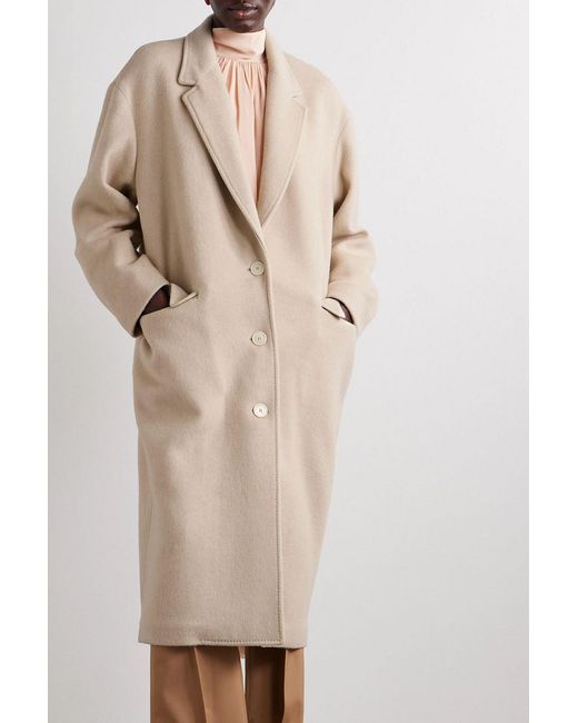 Isabel Marant Natural Efezia Brushed Wool-Blend Coat