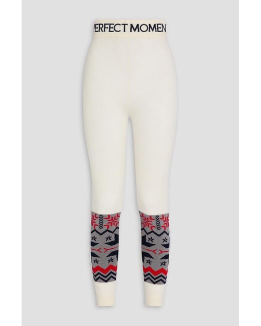 Perfect Moment White Intarsia Merino Wool Base Layer