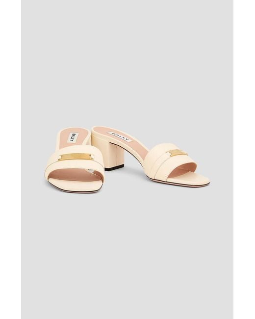 Bally White Danika 55 Leather Mules