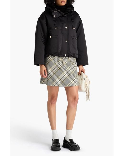 Maje Black Shell Hooded Jacket