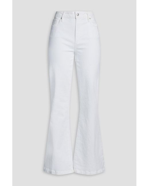 PAIGE White Genevieve High-Rise Flared Jeans