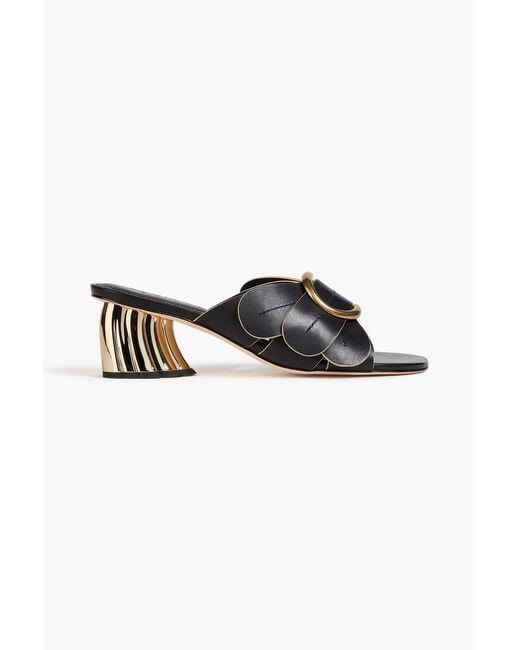 FARM Rio Embellished Leather Sandals in Black | Lyst UK