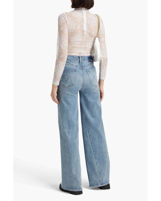 Maje White Stretch-lace Turtleneck Top