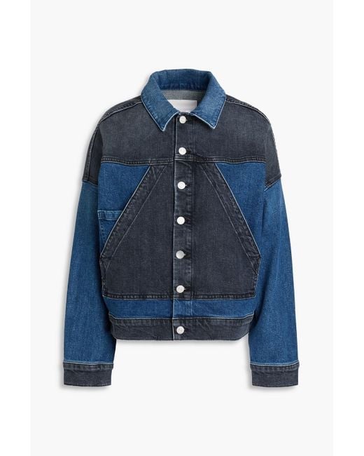 Mother Blue Patchwork-Effect Denim Jacket