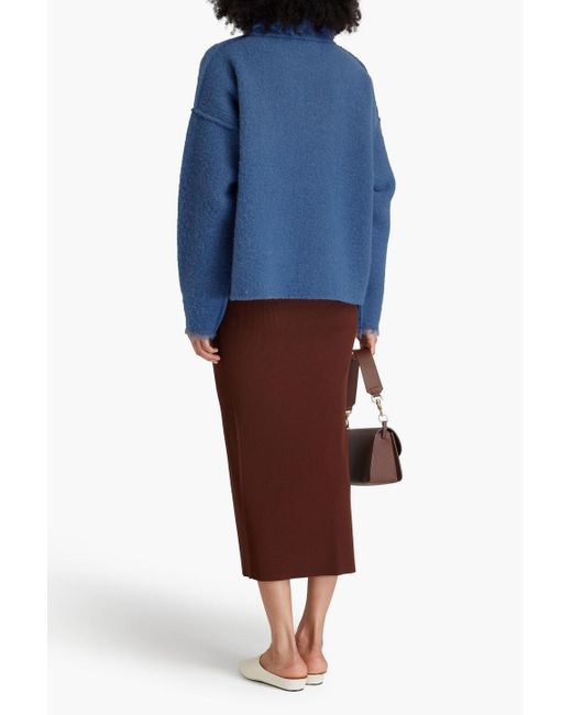 Rohe Blue Oversized Brushed Wool-blend Turtleneck Sweater