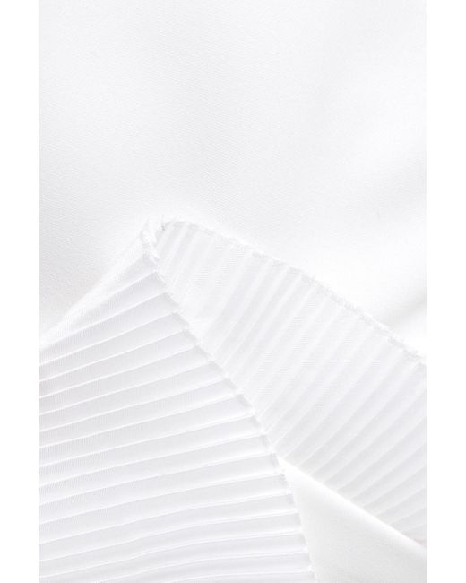Victoria Beckham White Pleated Cady Mini Dress