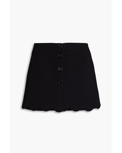 RED Valentino Black Skirt-effect Cady Shorts
