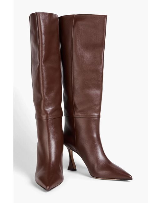 Alexandre Birman Brown Brena Leather Knee Boots