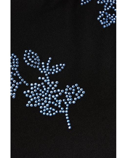 16Arlington Black Tania Crystal-embellished Stretch-jersey Top