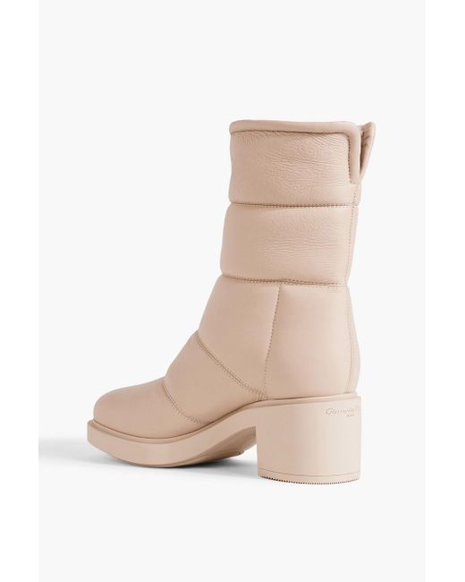 Gianvito Rossi Natural Shearling-lined Quilted Leather Ankle Boots