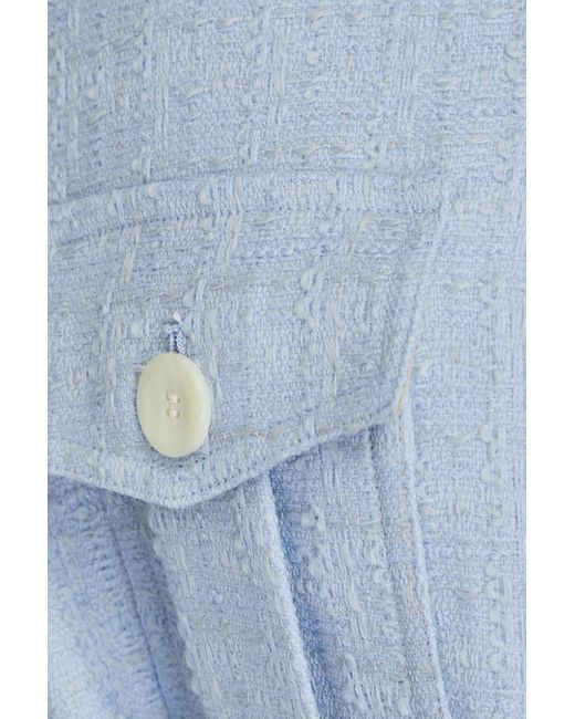 Giuliva Heritage Blue Sahhariana Wool-blend Bouclé-tweed Jacket