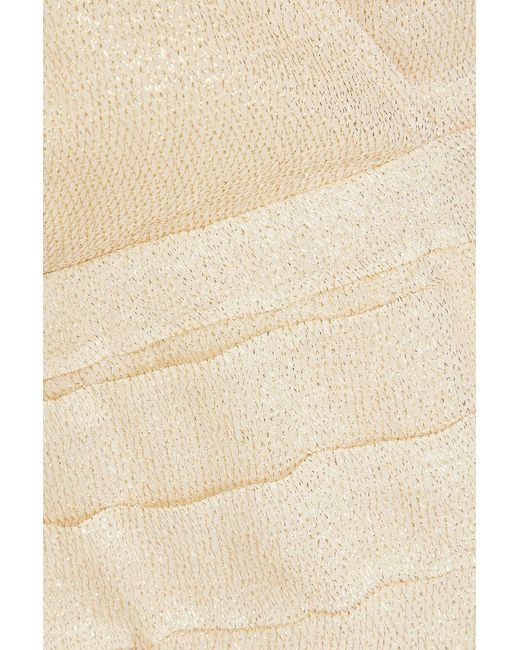 IRO Natural Lorelle Wrap-effect Pleated Lamé Mini Dress