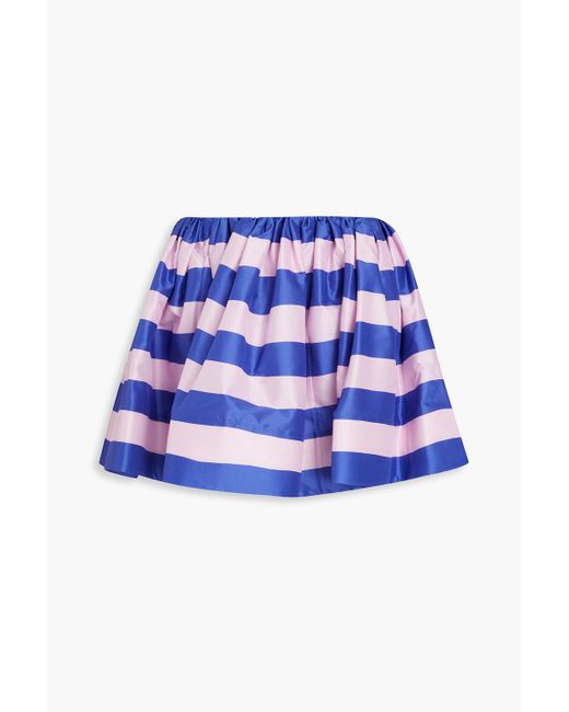 Zimmermann Blue Striped Silk Mini Skirt