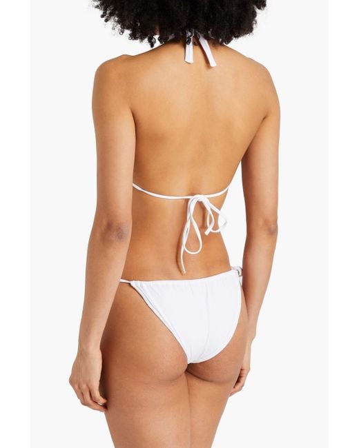 Melissa Odabash White Bahamas Embellished Triangle Bikini Top