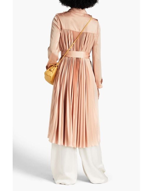 RED Valentino Natural Pleated Satin Trench Coat