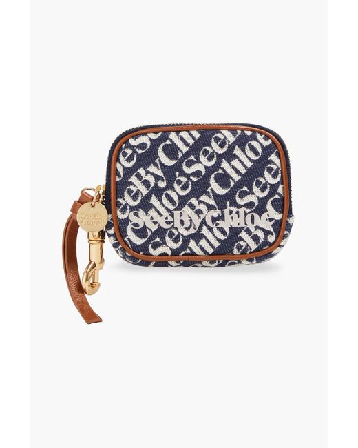 See By Chloé Blue Essentials Small Jacquard Pouch