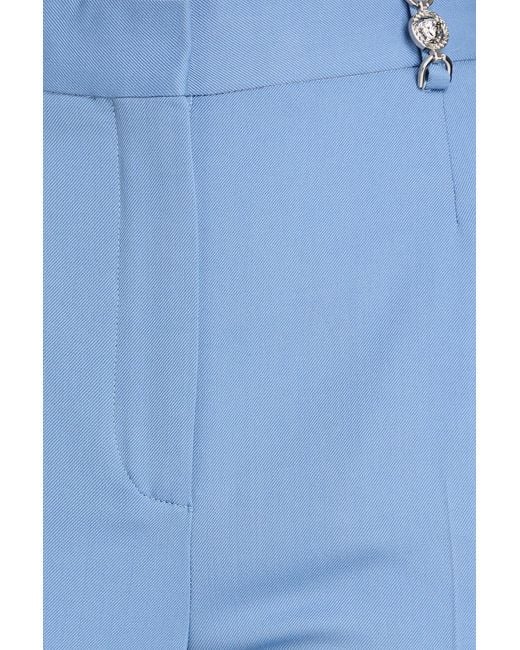 Versace Blue Wool-Blend Twill Flared Pants