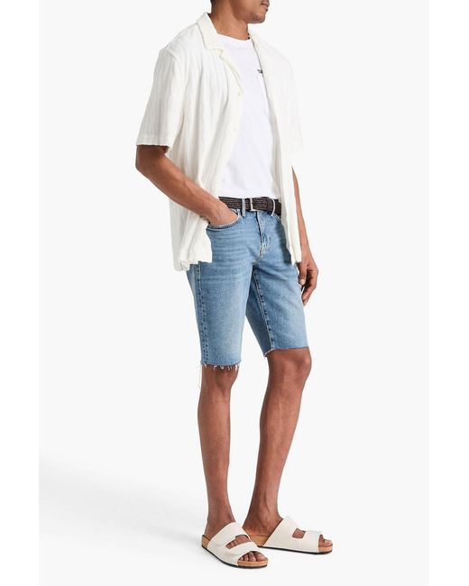 FRAME Blue L'Homme Cut Off Denim Shorts for men