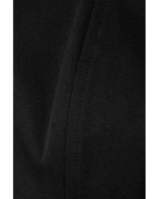 Tibi Black Chino Strapless Cotton-Blend Twill Bustier Top