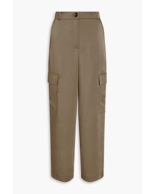 Claudie Pierlot Natural Satin Cargo Pants