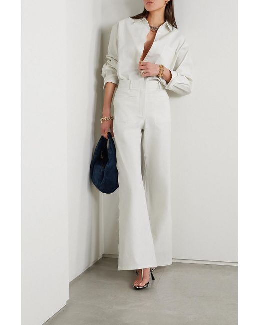 La Ligne White Tm Lyocell-blend Wide-leg Pants