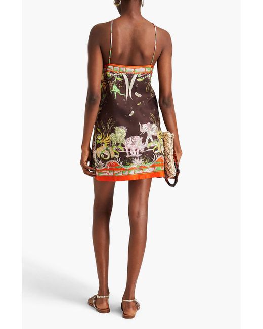 Emilio Pucci Brown Printed Silk-twill Mini Dress