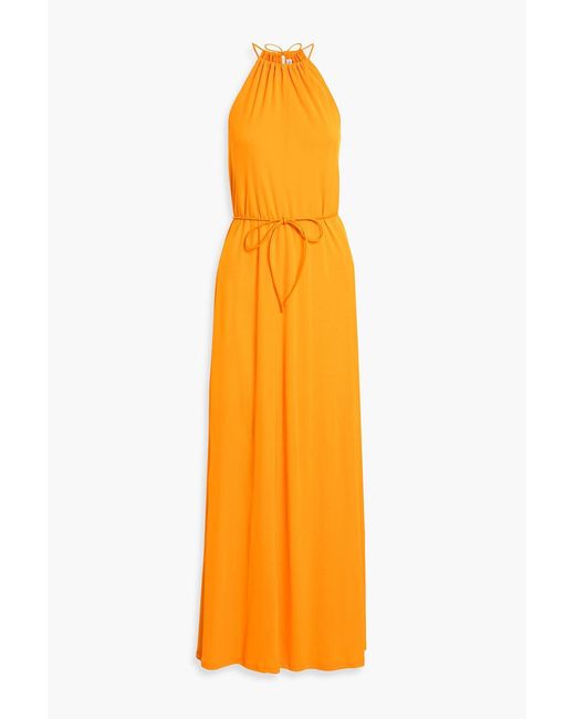 Proenza Schouler Orange Lenny Belted Jersey Maxi Dress