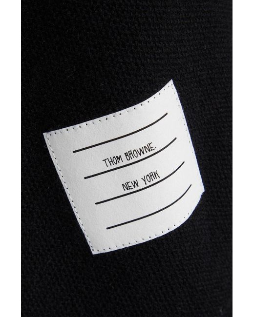Thom Browne Black Cashmere Polo Sweater