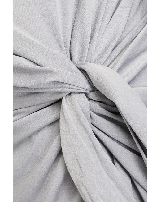 Alex Perry White Trägerlose robe aus glänzendem crêpe mit drapierung
