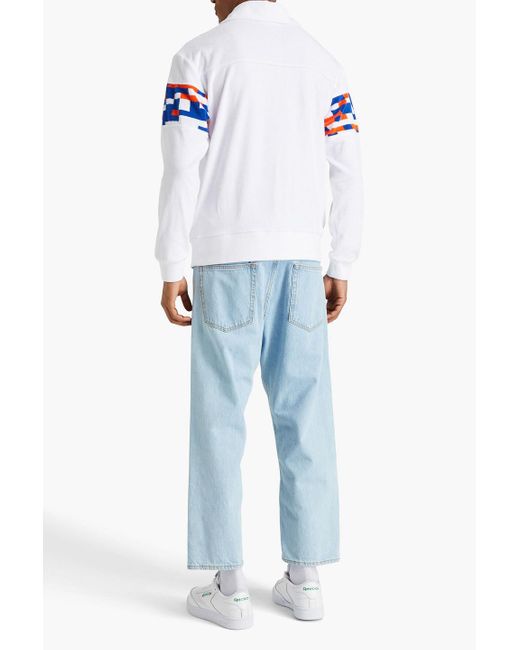 Missoni White Printed Cotton-blend Terry Half-zip Sweatshirt for men
