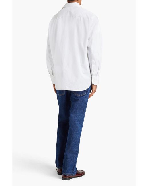 Valentino Garavani White Oversized Cotton-poplin Shirt for men