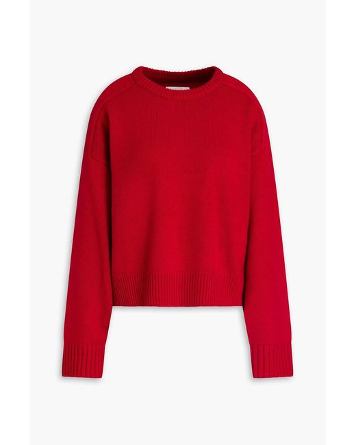 Loulou de Saison Red Bruzzi Cropped Wool And Cashmere-Blend Sweater