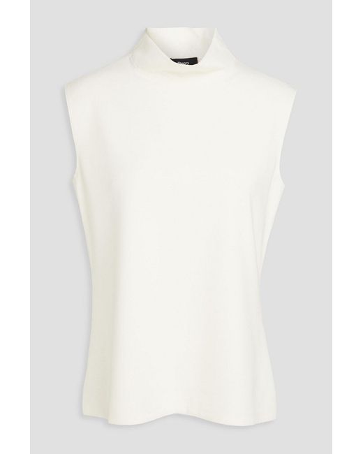 Theory White Jersey Turtleneck Top