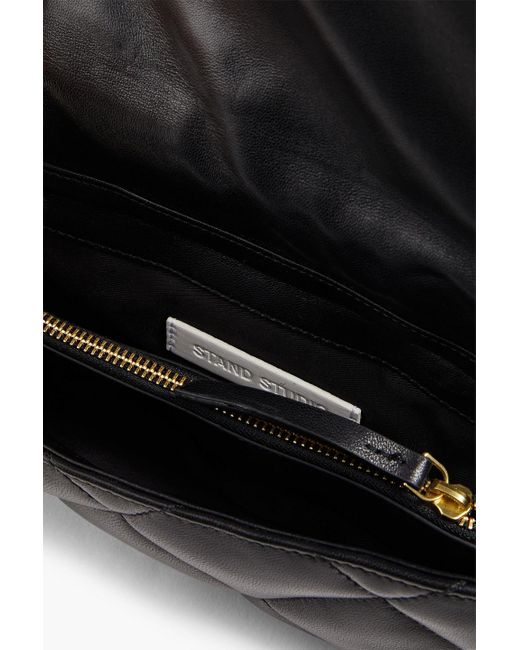 Stand Studio Black Hera Quilted Leather Shoulder Bag