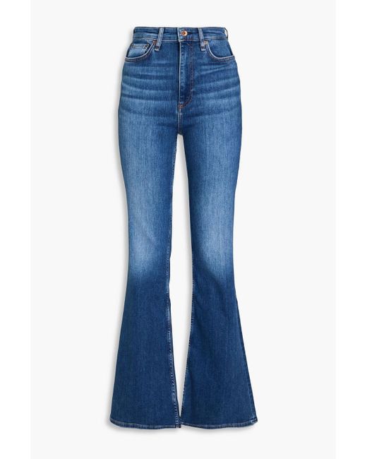 Rag & Bone Blue Casey Faded High-rise Flared Jeans