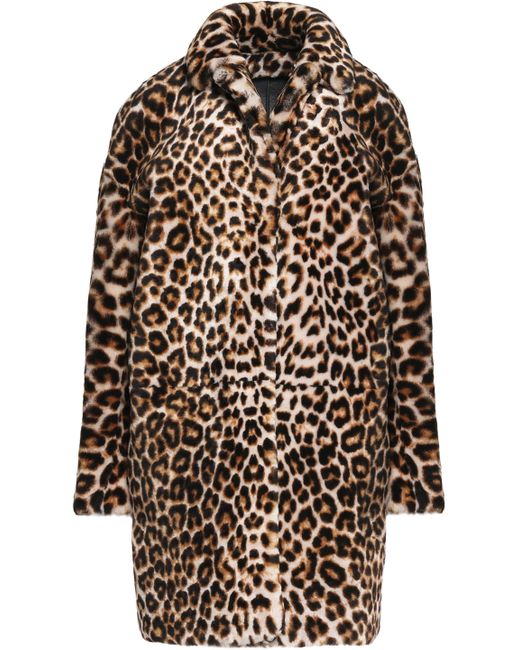 Sandro Multicolor Leopard-print Faux Fur Coat Animal Print