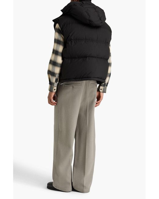 AMI Black Oversized Quilted Shell Down Vest for men