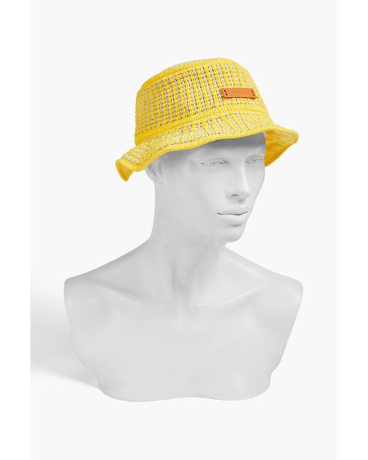 Zimmermann Yellow Crochet-knit Bucket Hat