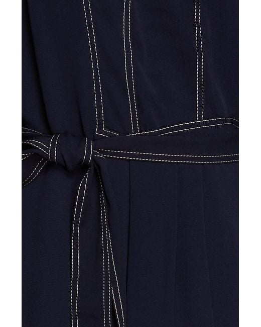 Claudie Pierlot Blue Pleated Crepe Mini Dress