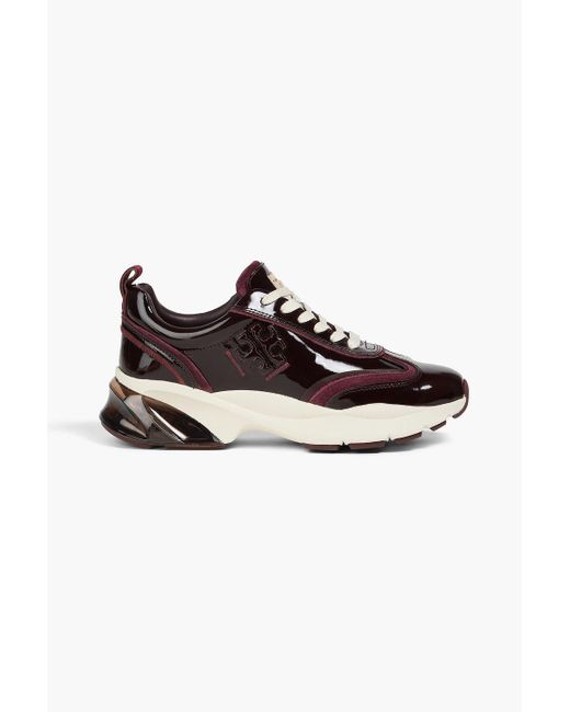 Tory Burch Black Good Luck Patent-Leather Sneakers
