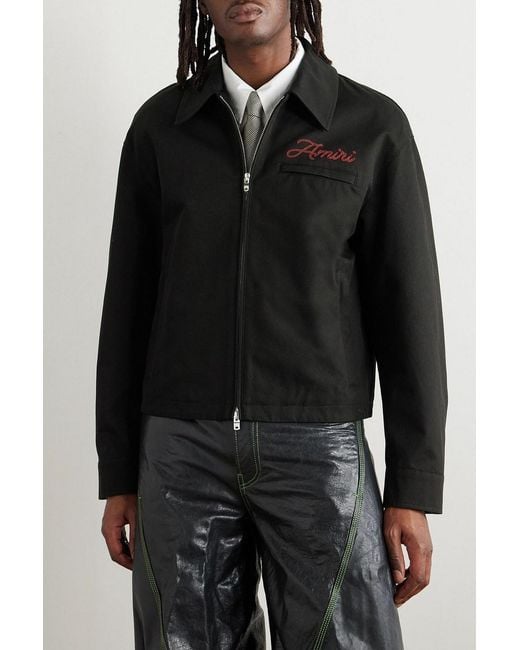 Amiri Black Cotton-Twill Jacket for men