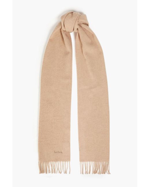 Paul Smith Natural Fringed Cashmere Scarf for men