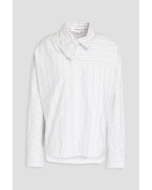 Victoria Beckham White Striped Cotton-poplin Shirt