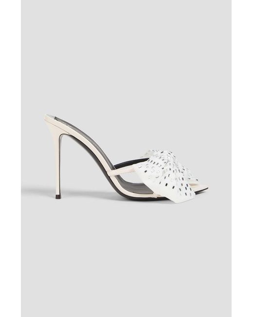 Giuseppe Zanotti Metallic Crystal-Embellished Bow-Detailed Patent-Leather Sandals