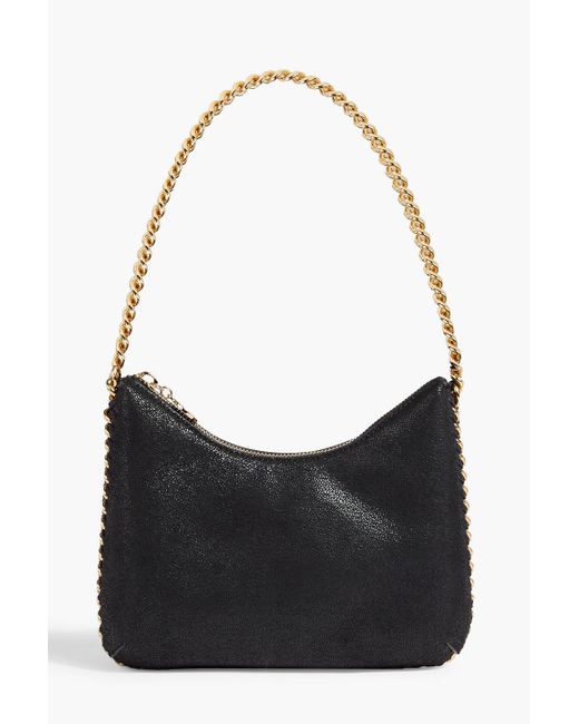 Stella McCartney Black Falabella Mini Faux Brushed-leather Shoulder Bag