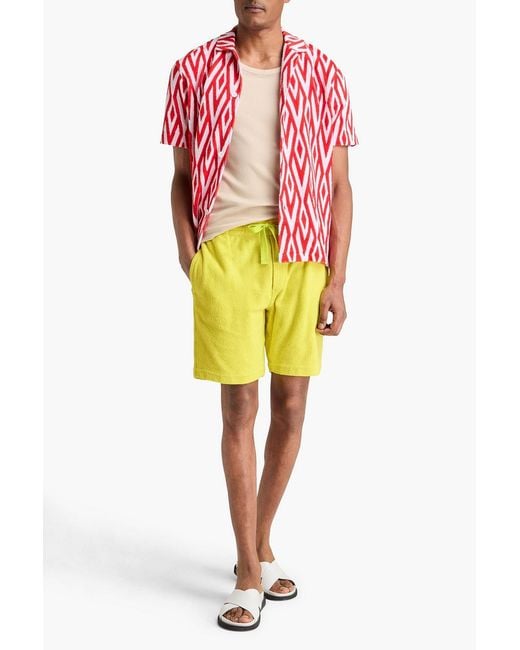 Orlebar Brown Yellow Trevone Cotton-Terry Drawstring Shorts for men