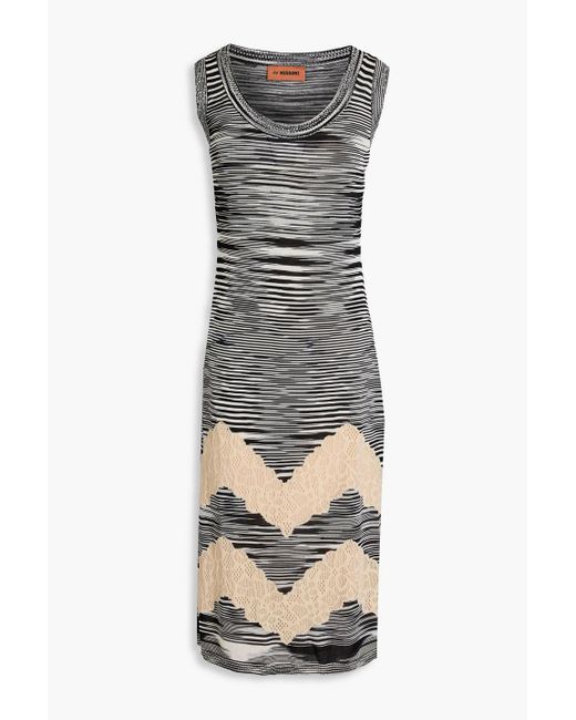 Missoni Gray Kleid aus spitze und pointelle-strick in space-dye-optik