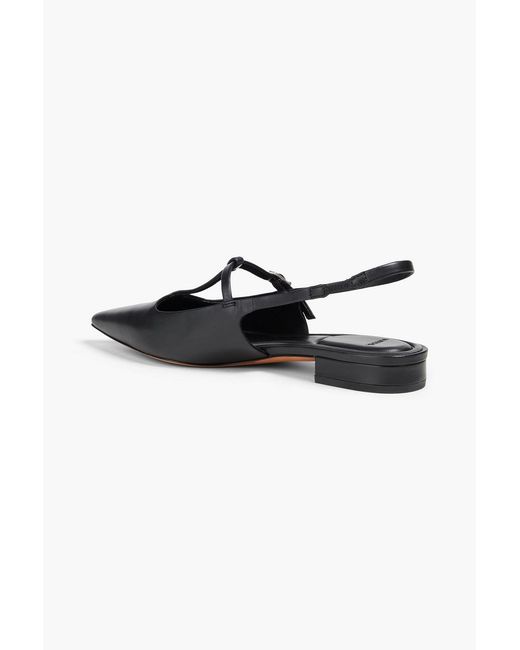 Vince Black Iliana Leather Point-Toe Flats