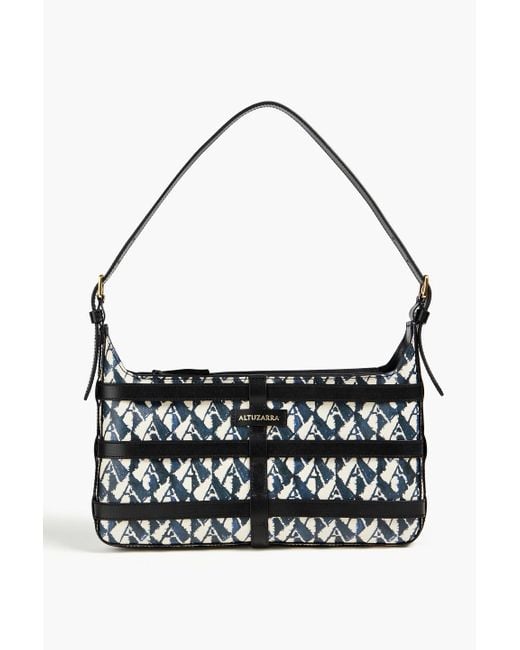 Altuzarra Black Park Place Printed Leather Shoulder Bag