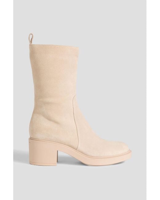 Gianvito Rossi Natural Exton Suede Ankle Boots